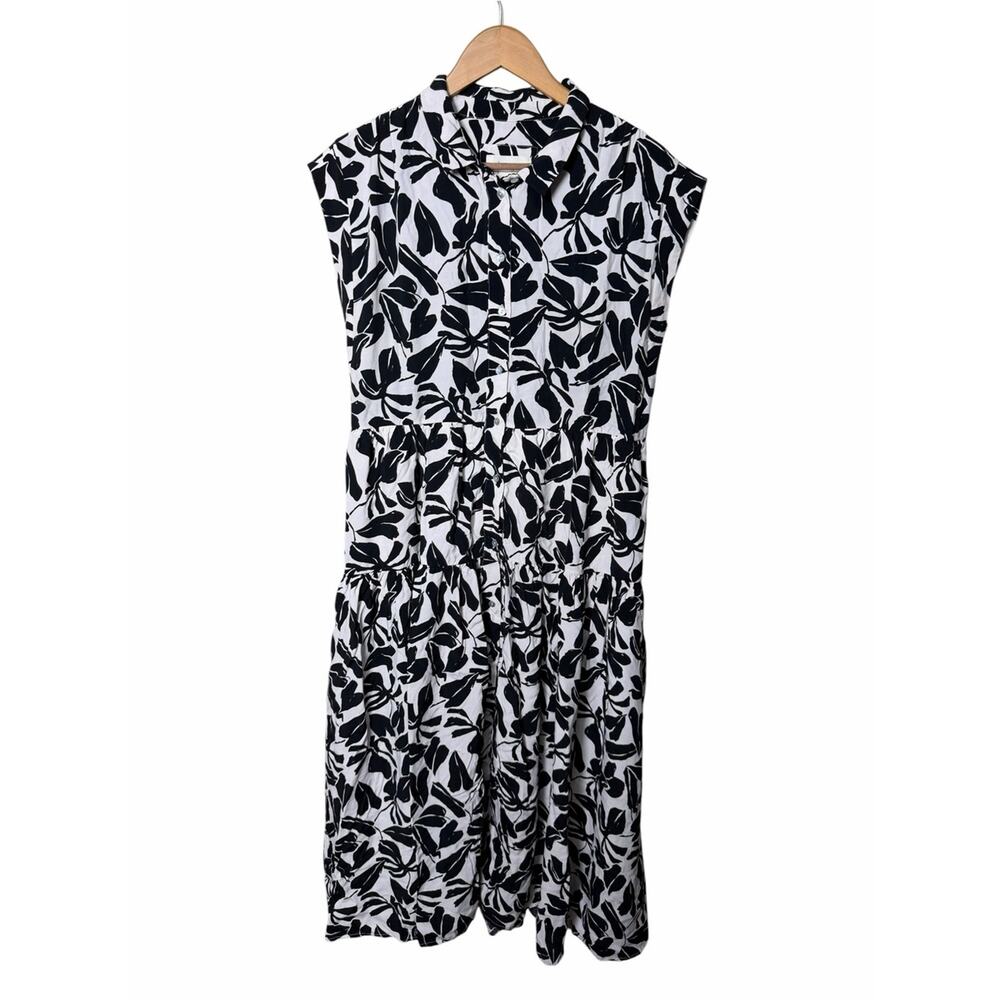 By Anthropologie Tiered Shirt Dress Size Medium - Picture 4 of 10